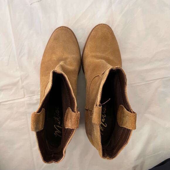 Matisse Boots Size 8 Bess Tan Leather Stack Heel Cowgirl - Picture 5 of 12